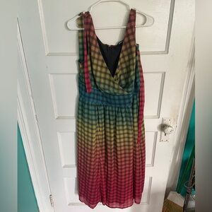 Rainbow checkered Eshakti dress